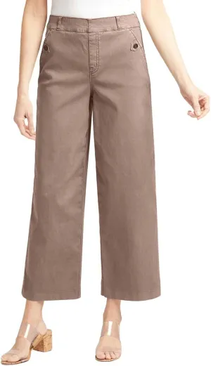 Women High Waist Casual Wide Leg Long Linen Palazzo Pants Trousers Stretch Twill Cropped Plus Size Pants with Pockets