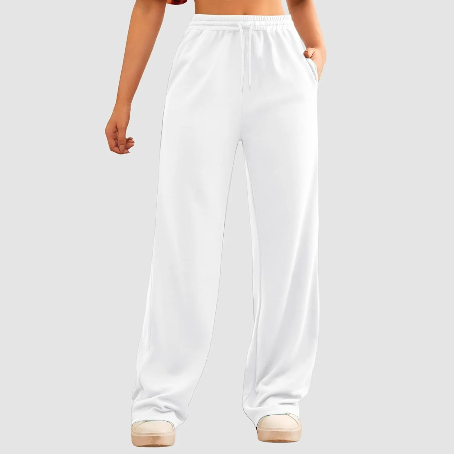 Women Linen Summer Solid Pants High Waist Ankle Length Plus Size Trousers Trendy