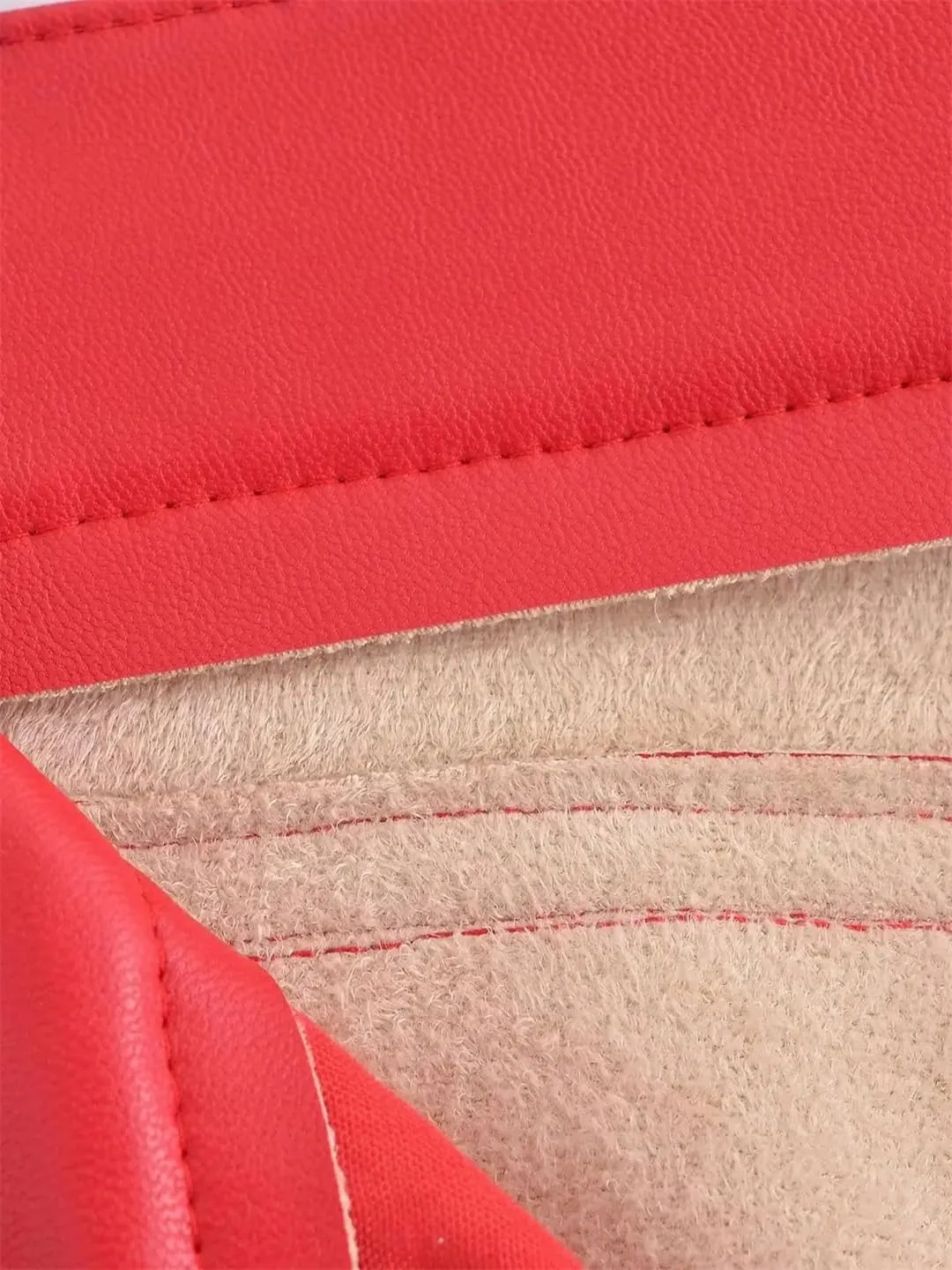 Women Red Faux Leather PU Pants High Waist Slim Zipper Casual Pockets Straight Trousers