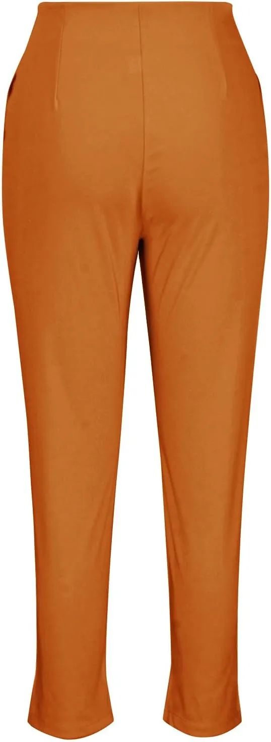 Women Suit Pants Dressy Elegant High Elastic Waisted Stretchy Tummy Control Business Work Pants Casual Skinny Pants