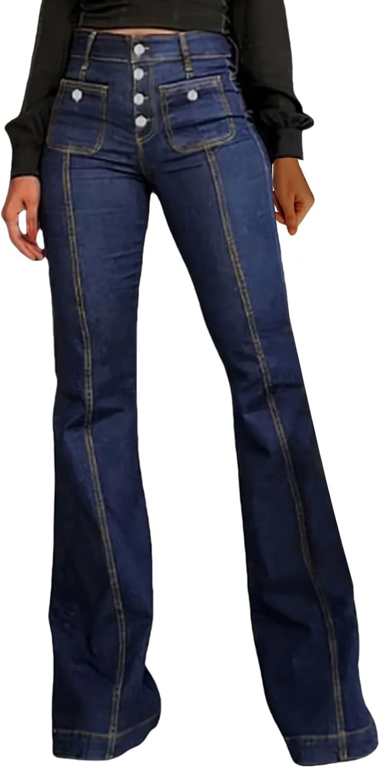 Women Sweatpants That Look Like Jeans High Waisted Trendy Tummy Casual Control Pant Y2k Straight Jeans for Women