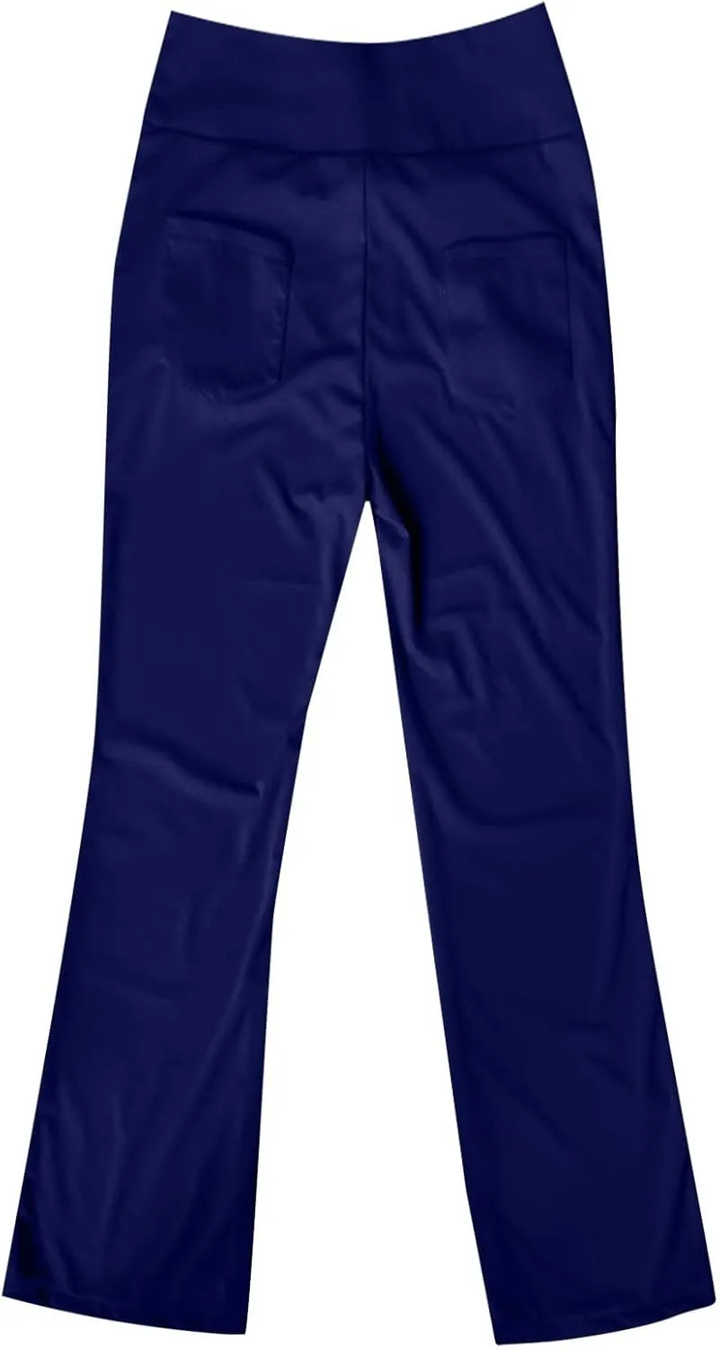 Women Yoga Pants High Waist Wide Leg Work Pants Comfy Stretch Lounge Trousers Solid Flare Sweatpants with Pockets