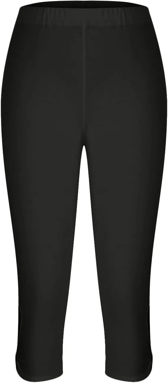 Womens Capris for Summer Dressy Cropped High Waist Yoga Pants Comfy Stretchy Leggings Workout Compression Pants