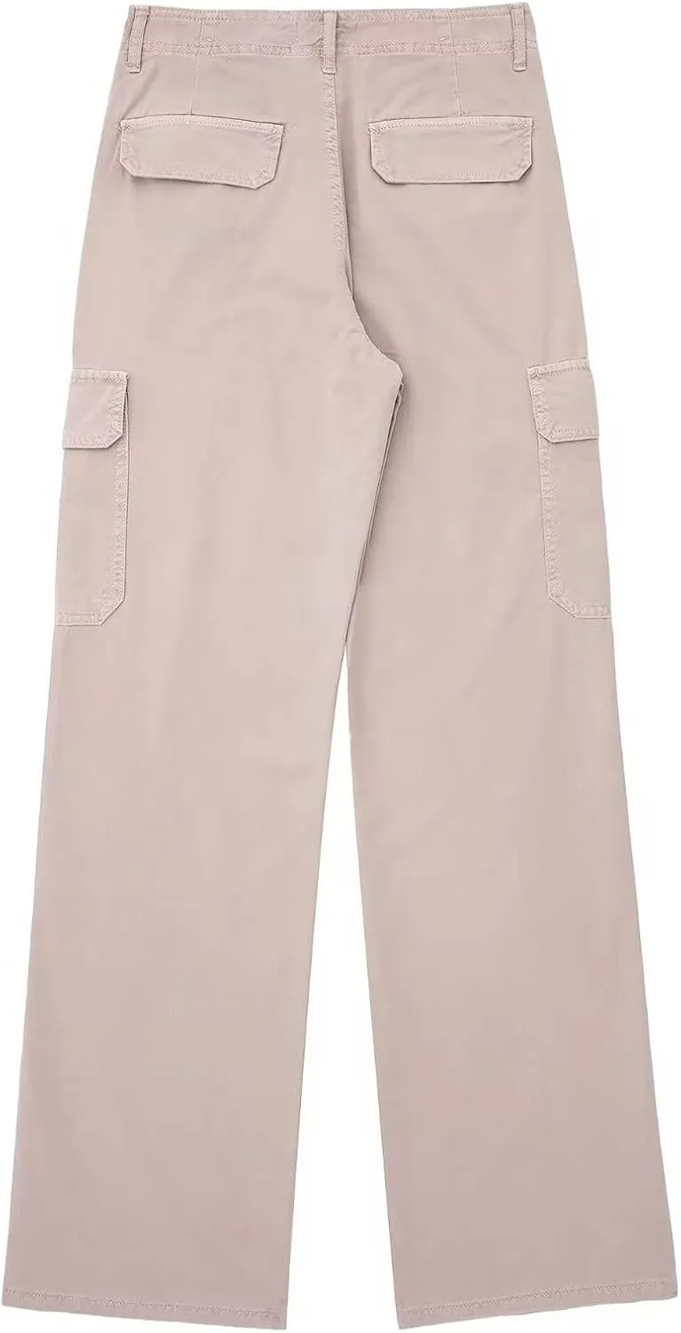 Women's Cargo Pants High Waisted Baggy Cargo Jeans Casual Pockets Straight Wide Leg Y2k Streetwear Trendy Trousers