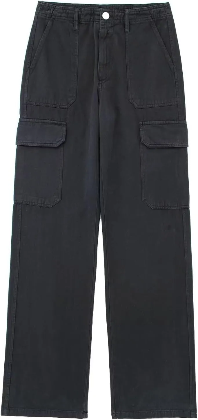 Women's Cargo Pants High Waisted Baggy Cargo Jeans Casual Pockets Straight Wide Leg Y2k Streetwear Trendy Trousers