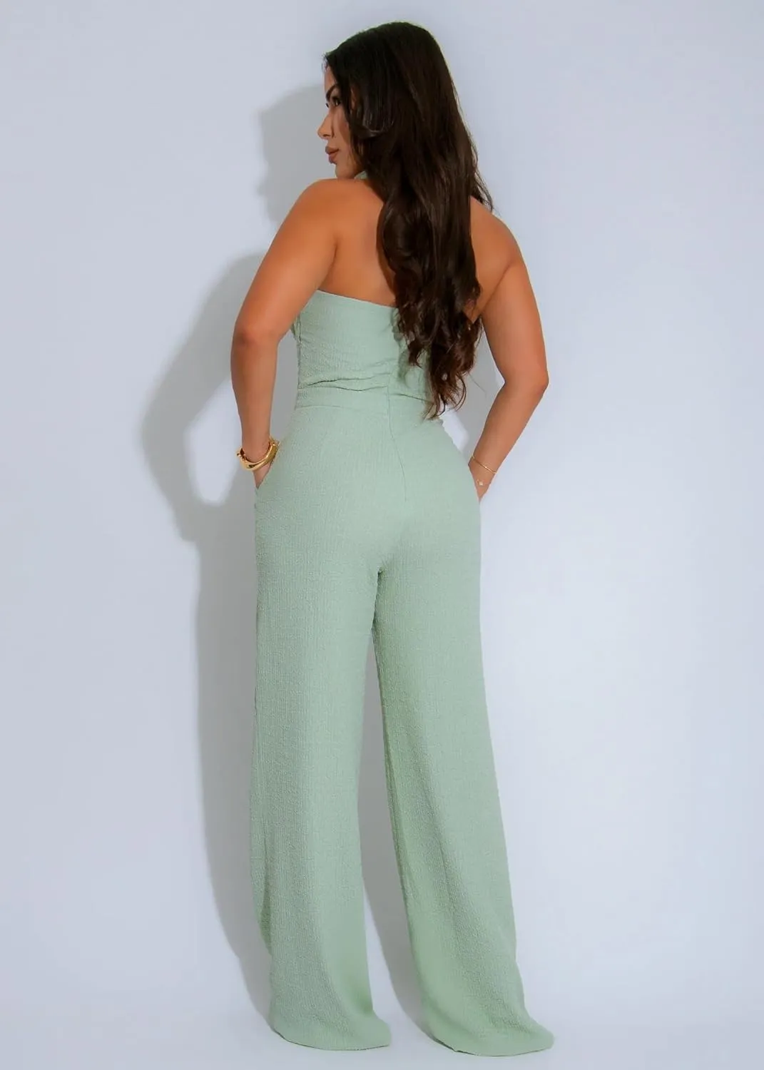 Women's Casual Loose Jumpsuits One Piece Outfit Sleeveless Wide Leg Long Pant Rompers