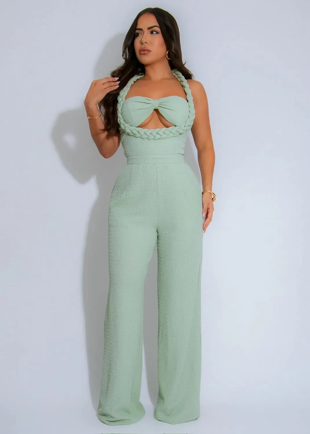 Women's Casual Loose Jumpsuits One Piece Outfit Sleeveless Wide Leg Long Pant Rompers