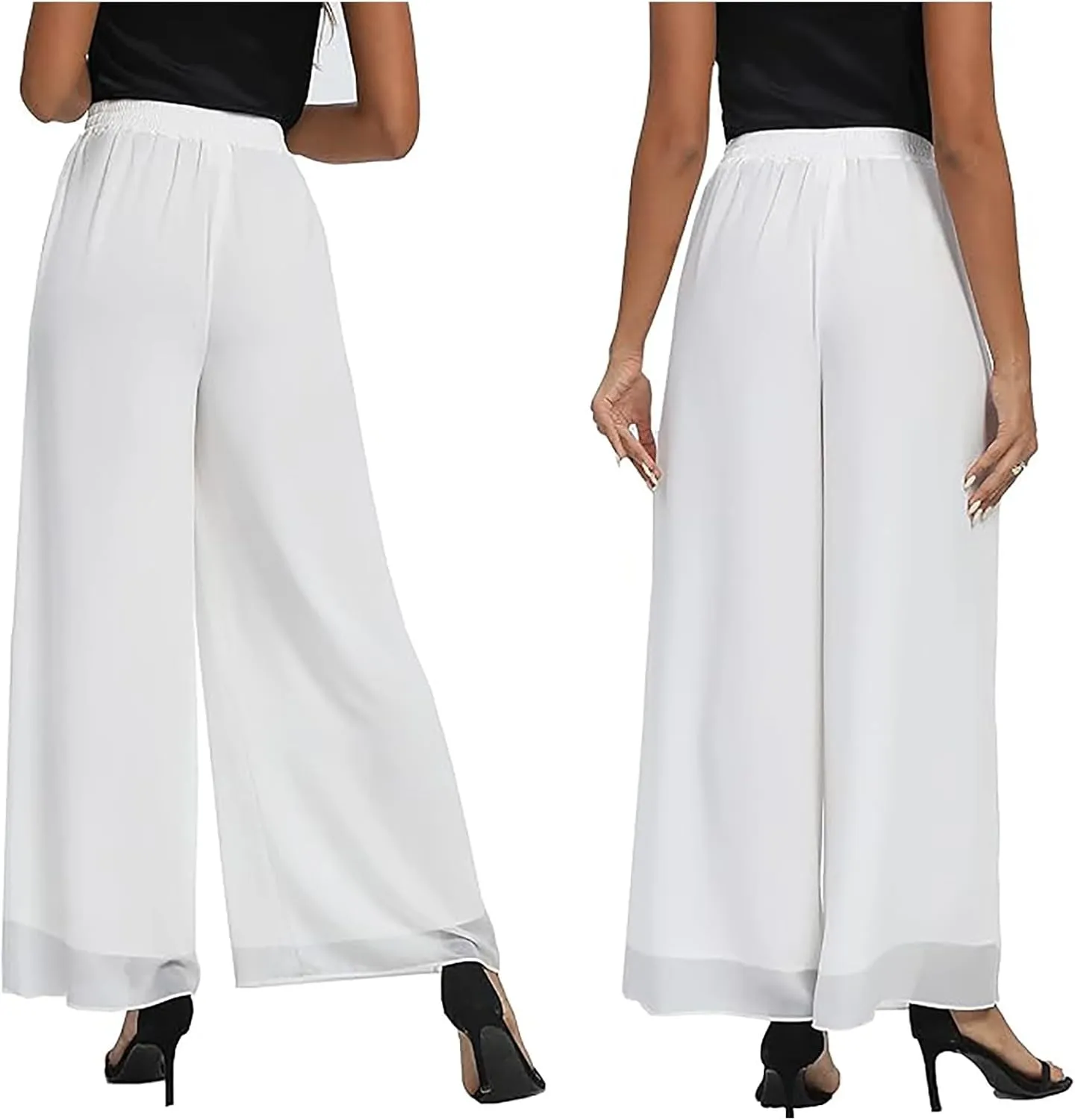 Women's Cotton Linen Summer Y2K Streetwear Palazzo Pants High Waist Stretchy Slim-Fit Palazzo Lounge Pants
