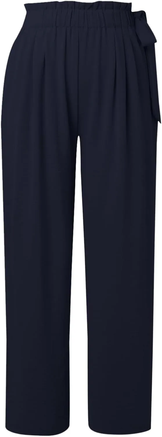 Womens Dress Pants Trousers Straight Leg Summer Low Rise Linen Cotton, Womens Pants Trendy Work Plus Size