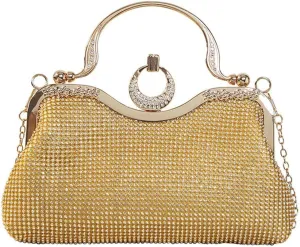 Women's Evening Clutch Purse Retro Crystal Tote Bag Wedding Party Glitter Purse Evening Handbags