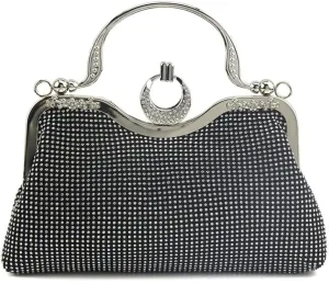 Women's Evening Clutch Purse Retro Crystal Tote Bag Wedding Party Glitter Purse Evening Handbags