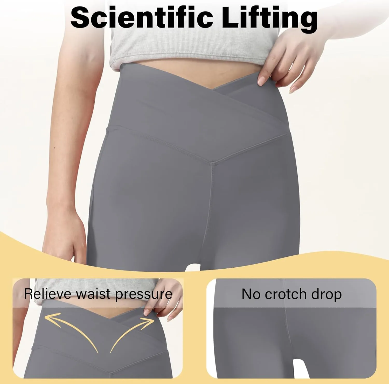 Women's Flare Yoga Pants - Crossover High Waisted Bootcut Leggings Bell Bottom Jazz Dress Pants Workout Gym Leggings
