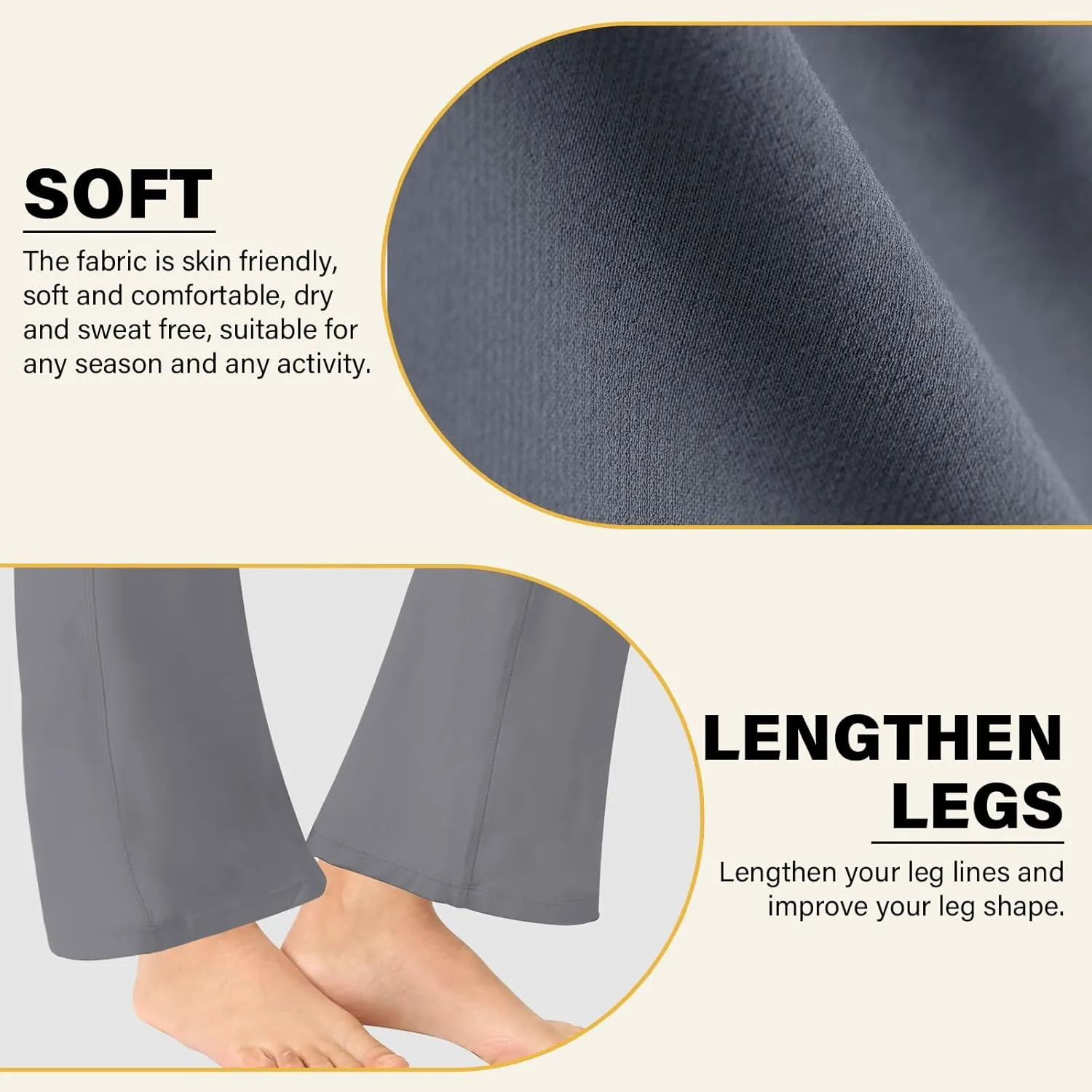 Women's Flare Yoga Pants - Crossover High Waisted Bootcut Leggings Bell Bottom Jazz Dress Pants Workout Gym Leggings