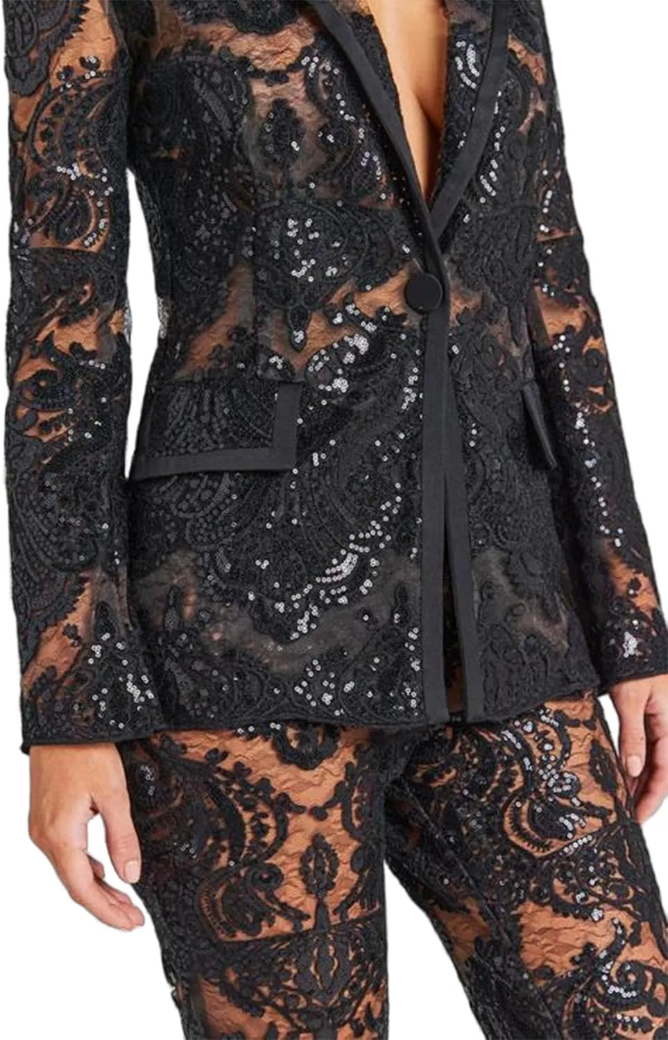 Women's Floral Lace Mesh 2 Piece Sets Suits Women Elegant Hollow Bridal Suiting for Wedding Party