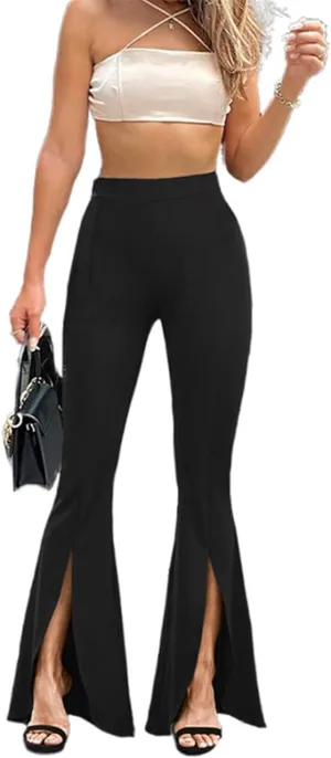 Women's High Waist Stretchy Flare Bell Bottom Pants