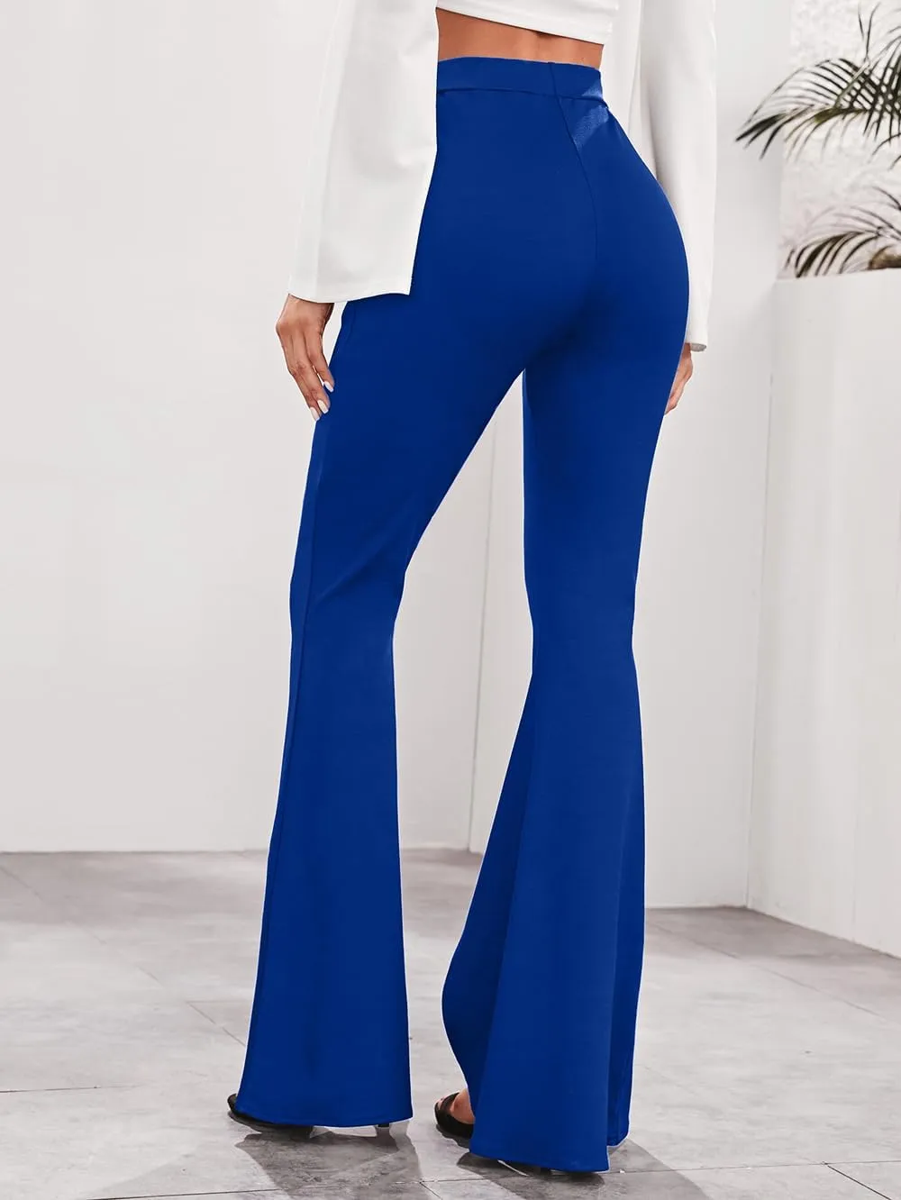 Women's High Waist Stretchy Flare Bell Bottom Pants