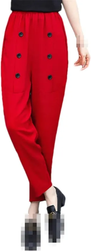 Women's High Waist Summer Linen Street Vintage Harem Pants