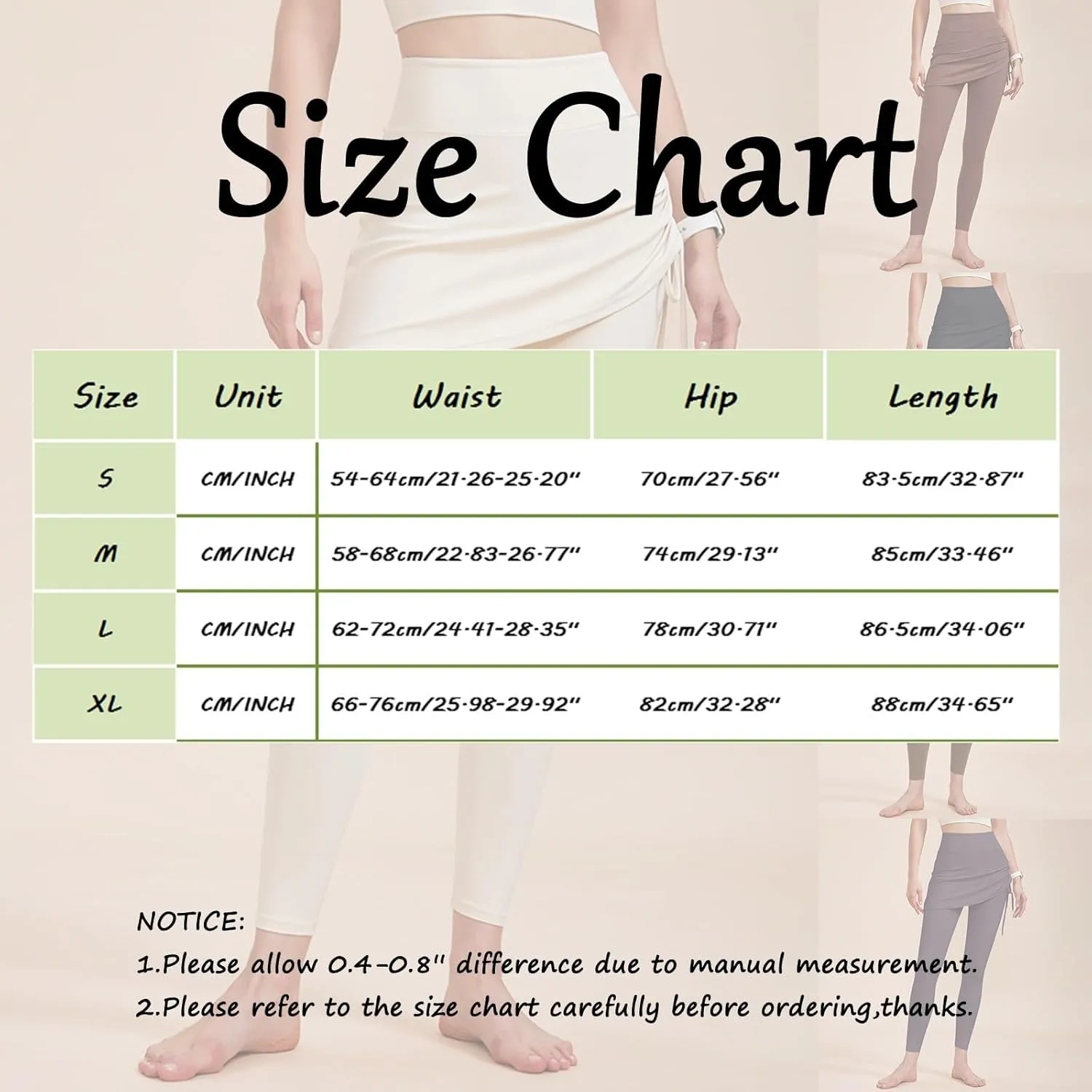 Women's High Waisted Yoga Skirt with Leggings Stretchy Drawstring Side Ruched Skirted Ankle Tights Gym Workout Skorts