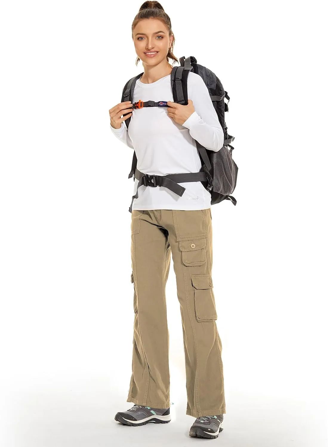 Women's Hiking Cargo Pants Joggers Cotton Casual Military Army Combat Work Pants with 7 Pocket