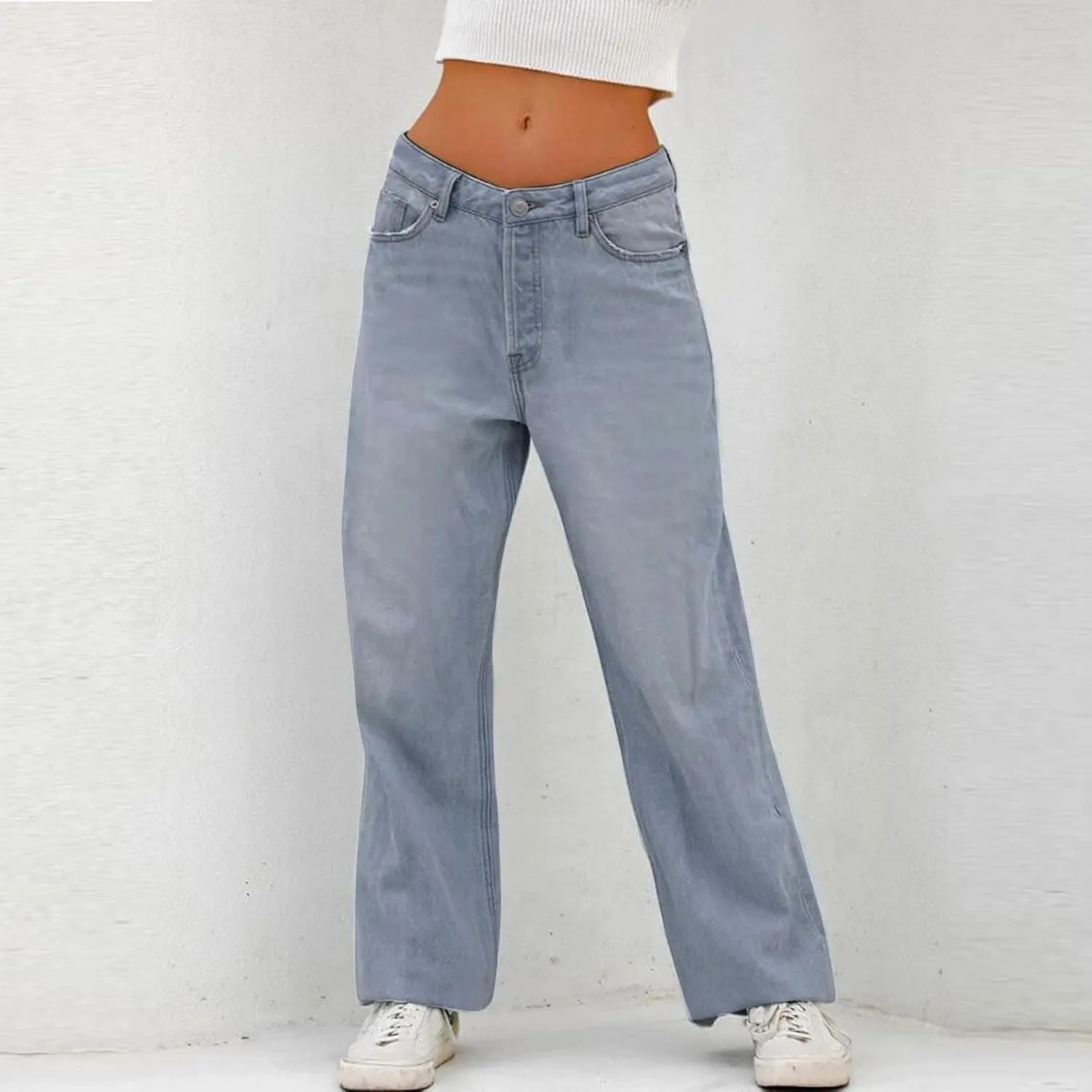 Women's Jeans Baggy Y2K Jeans High Waist Straight Leg Denim Pants Long Boyfried Jeans Relaxed Fit Jeans Streetwear