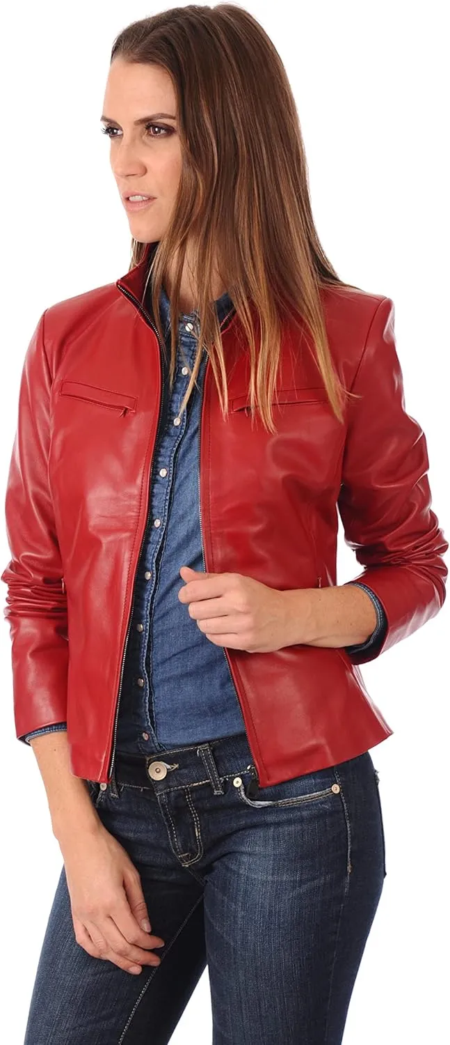 Women's Lambskin Leather Biker Jacket