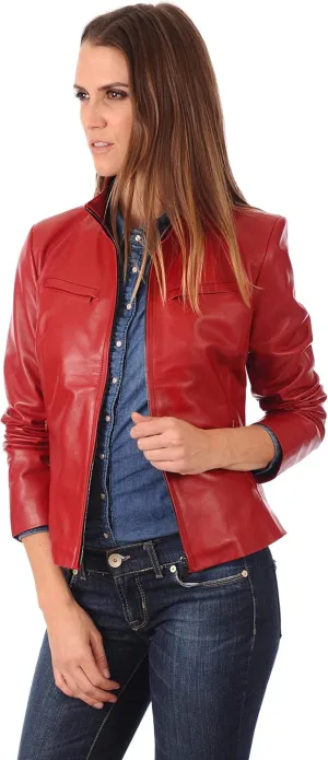 Women's Lambskin Leather Biker Jacket