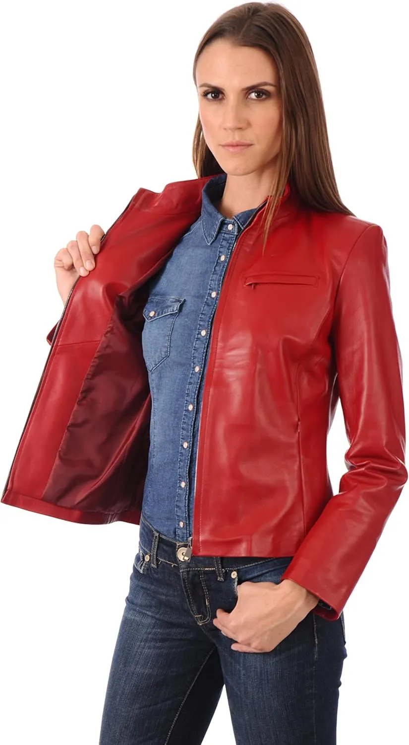 Women's Lambskin Leather Biker Jacket