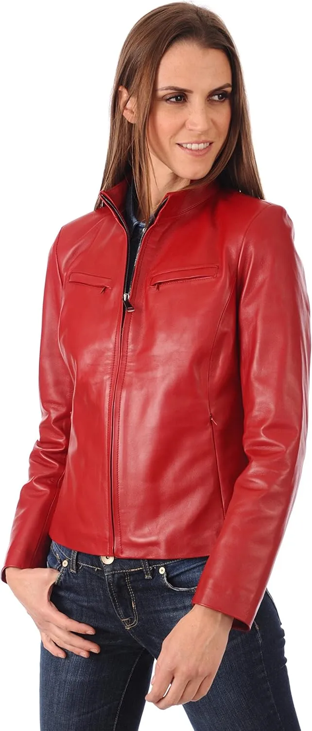 Women's Lambskin Leather Biker Jacket