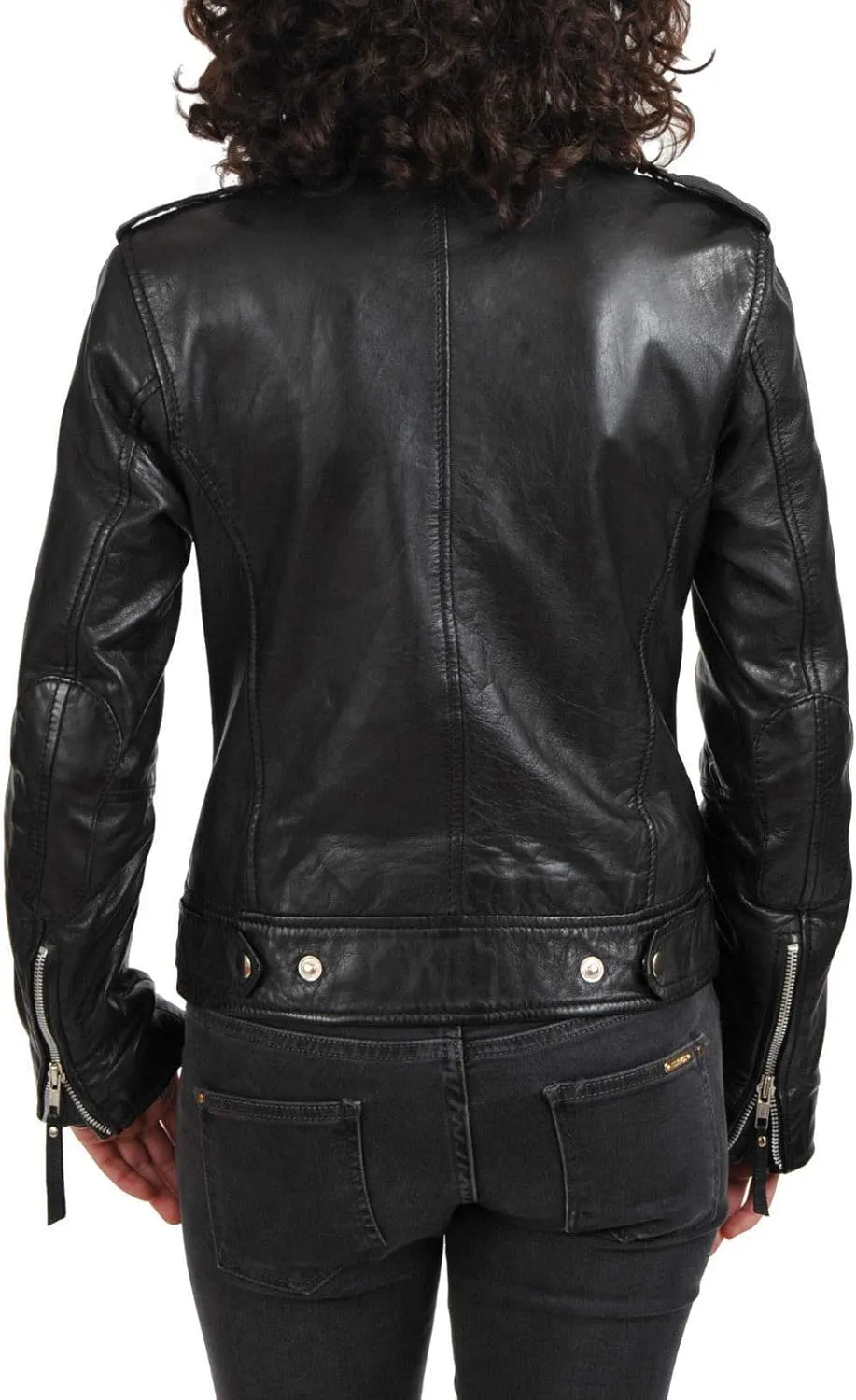 Women's Lambskin Leather Bomber Biker Jacket