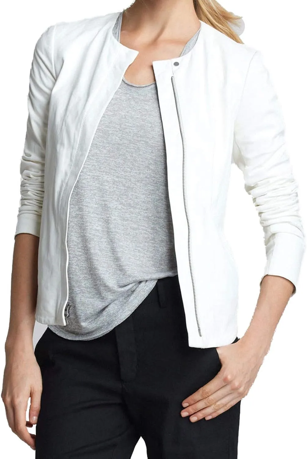 Women's Lambskin Leather Bomber Biker Jacket