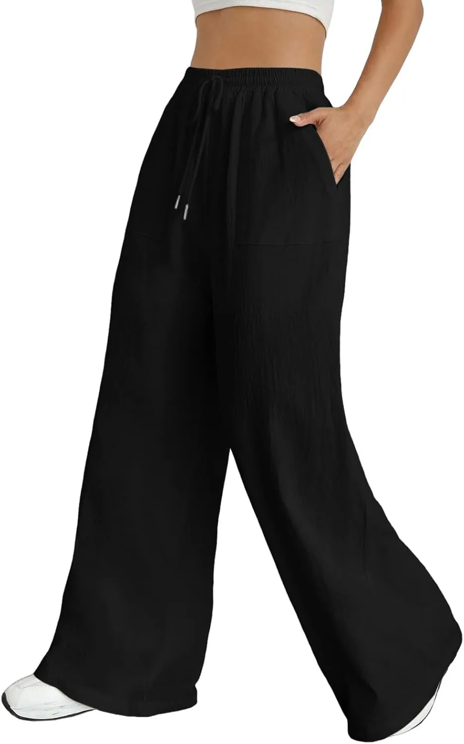 Womens Linen Summer Floral Pant Trousers High Waist Lounge Pants Slim-Fit Pants Trendy