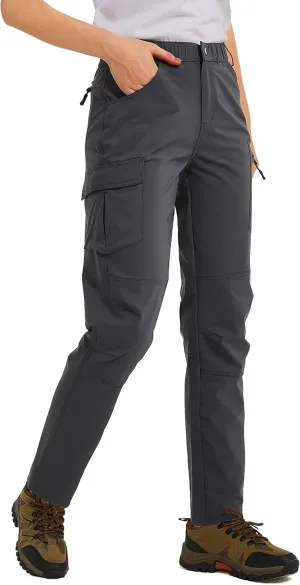 Women's Outdoor Hiking Pants With Cargo Pockets - Quick Dry UPF 50  Water-Resistant Athletic Pants for Camping and Workout