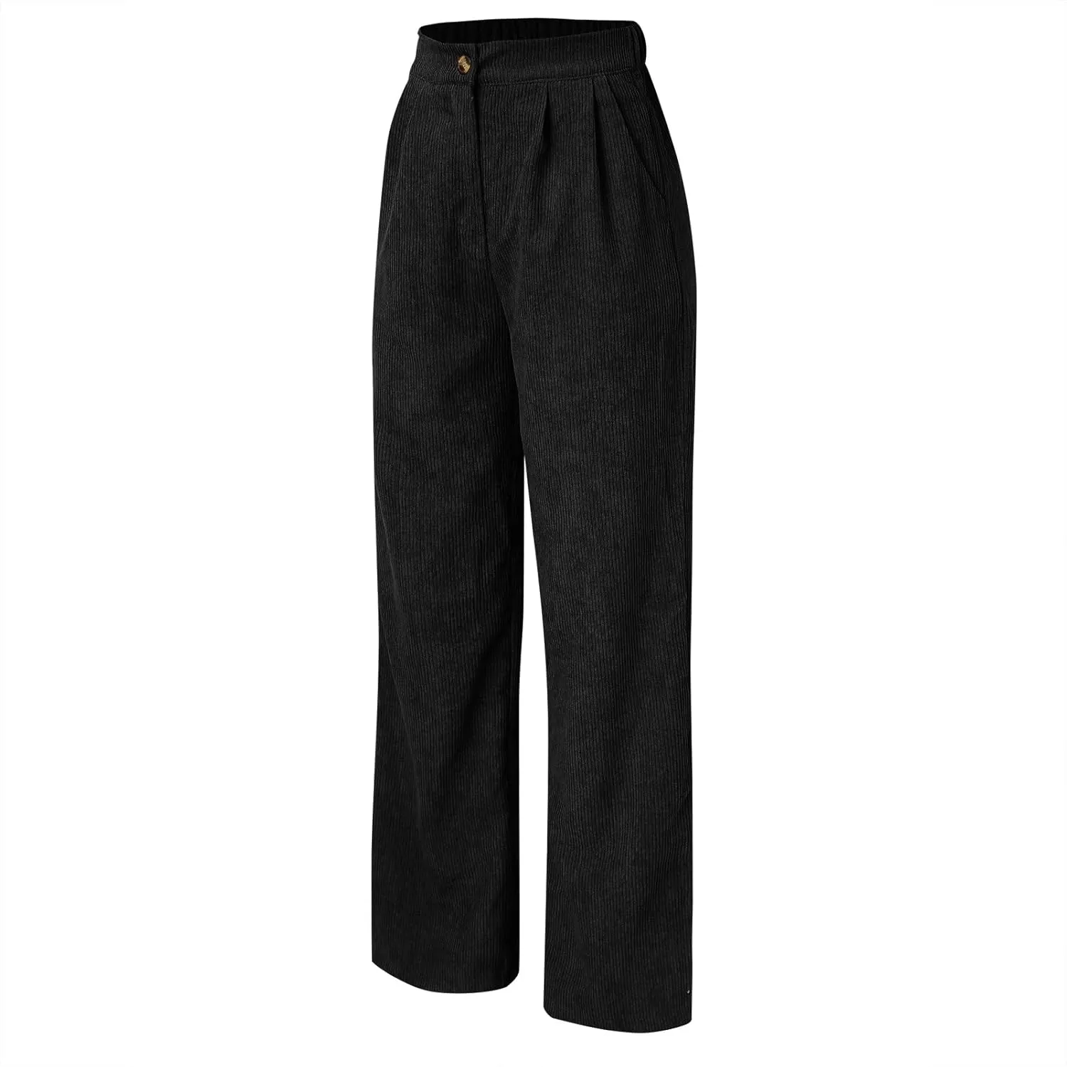 Womens Pants Casual Autumn High Waist Corduroy Straight Leg Relaxed Fit Loose Trousers for Daily Casual Wear