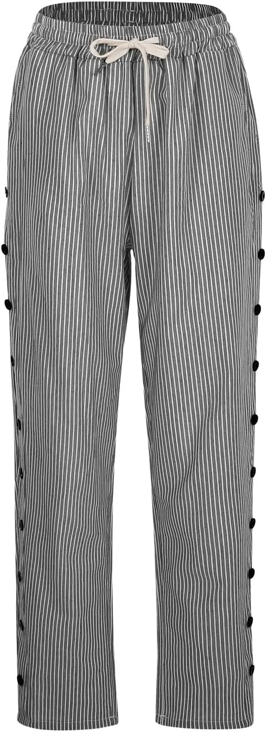 Women's Pants, Casual Pants Linen Stretchy Peasant Straight Leg Trendy Wide Adjustable