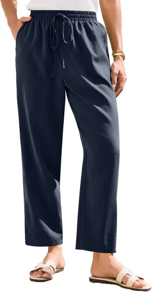 Women's Pants, Linen Peasant Pants Straight Leg Casual WomenS 2025 Trendy Cotton