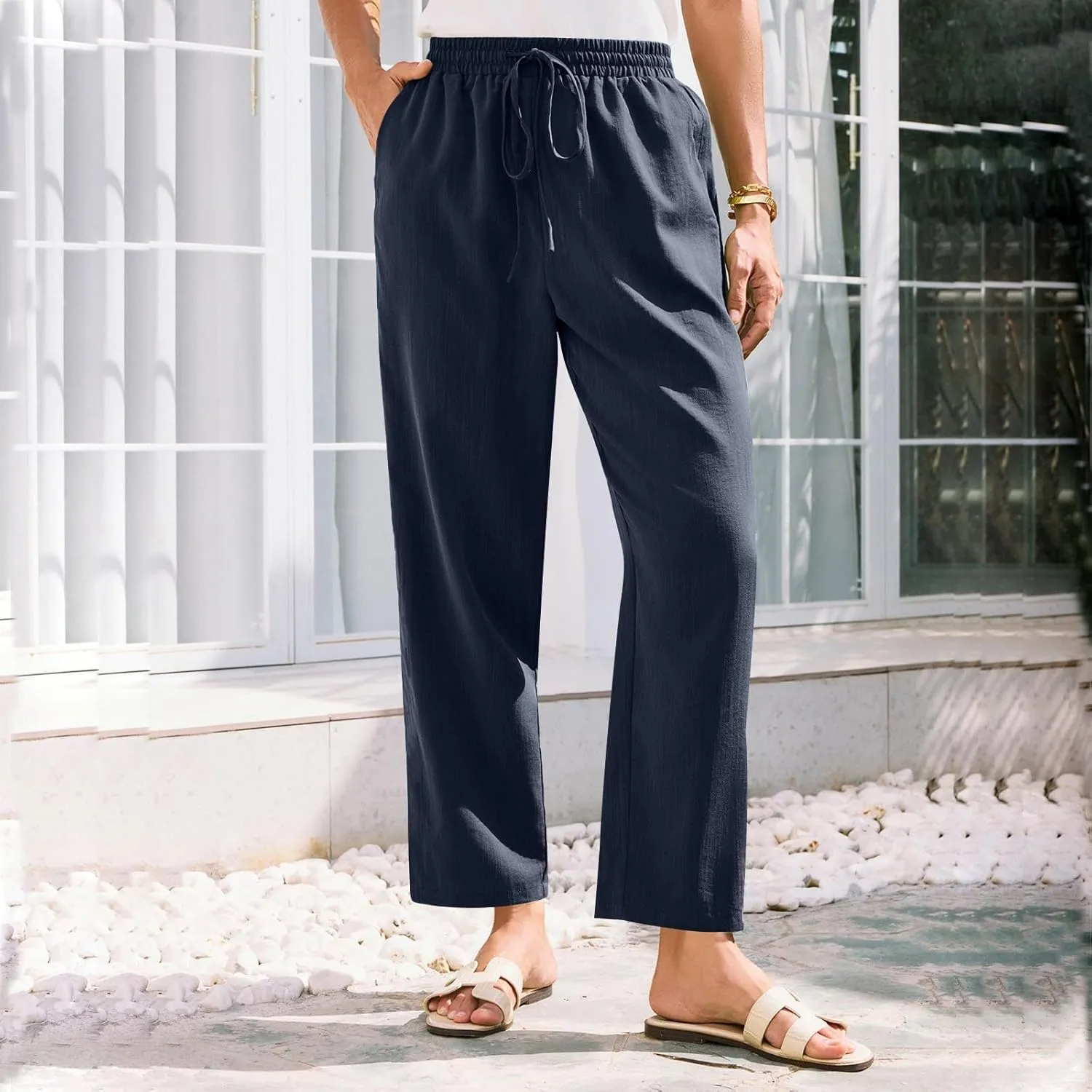 Women's Pants, Linen Peasant Pants Straight Leg Casual WomenS 2025 Trendy Cotton