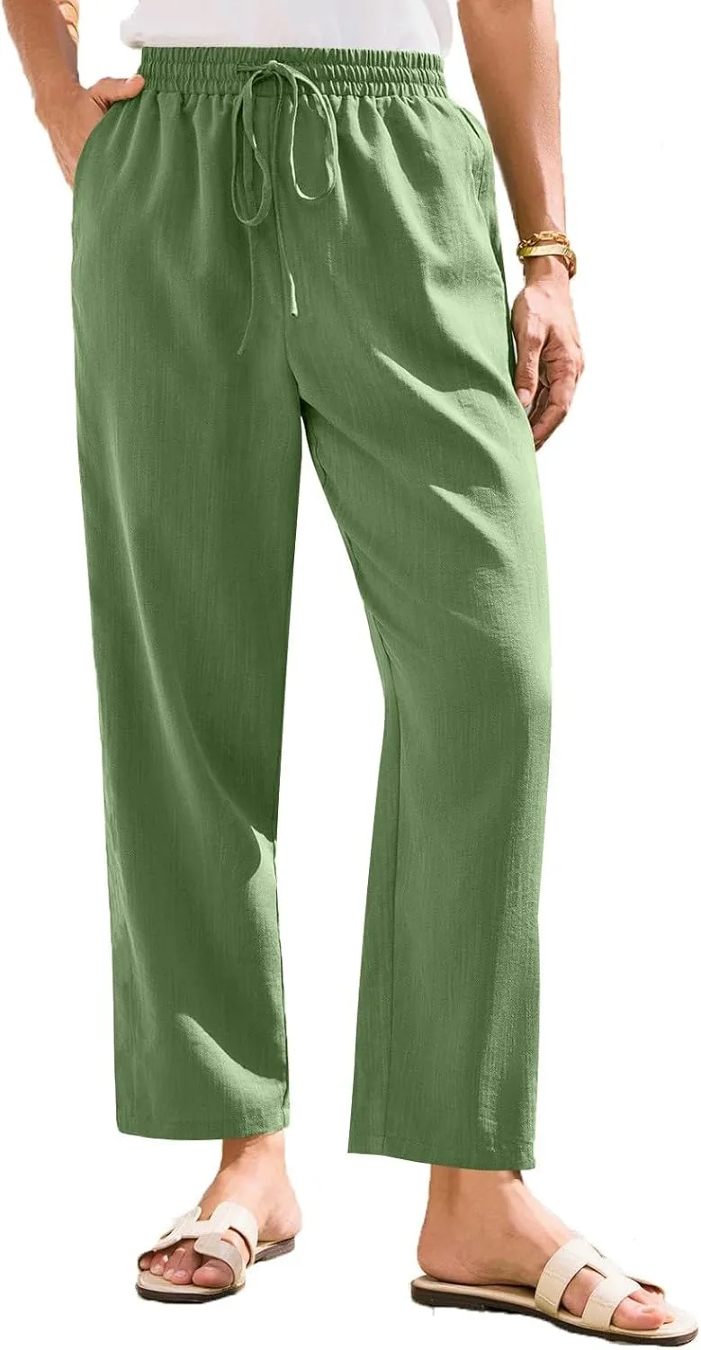 Women's Pants, Linen Peasant Pants Straight Leg Casual WomenS 2025 Trendy Cotton
