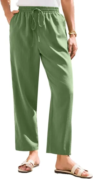 Women's Pants, Linen Peasant Pants Straight Leg Casual WomenS 2025 Trendy Cotton