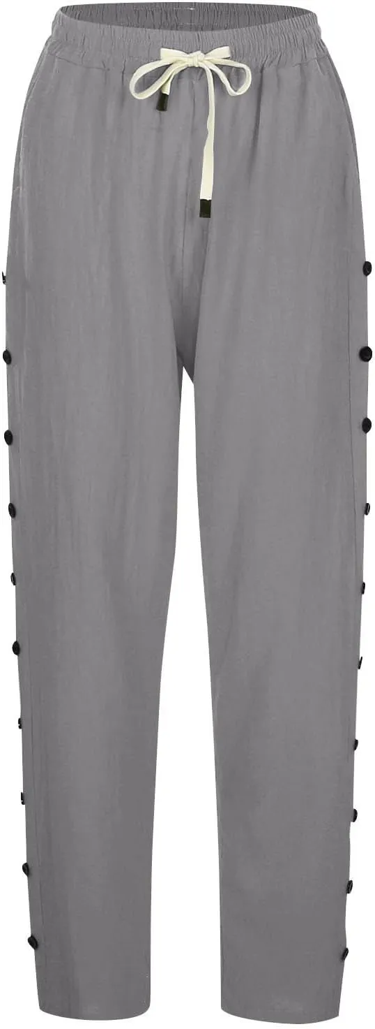 Women's Pants, Linen Peasant Pants Stretchy Straight Leg Casual Wide Slim Fit