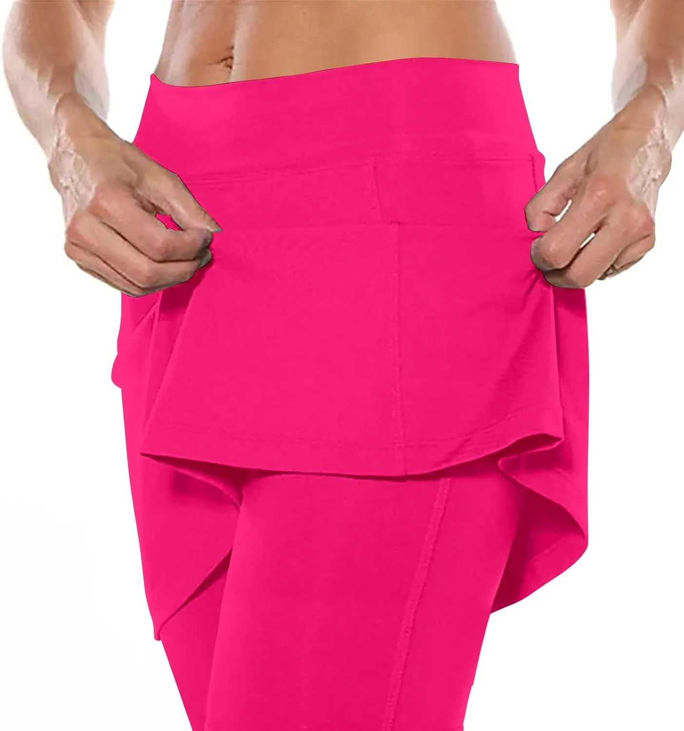 Women's Sports Skirted Leggings Yoga Skirts Spandex Tights Athletic Tennis Skorts Gym Active Running Bottoms Skirts