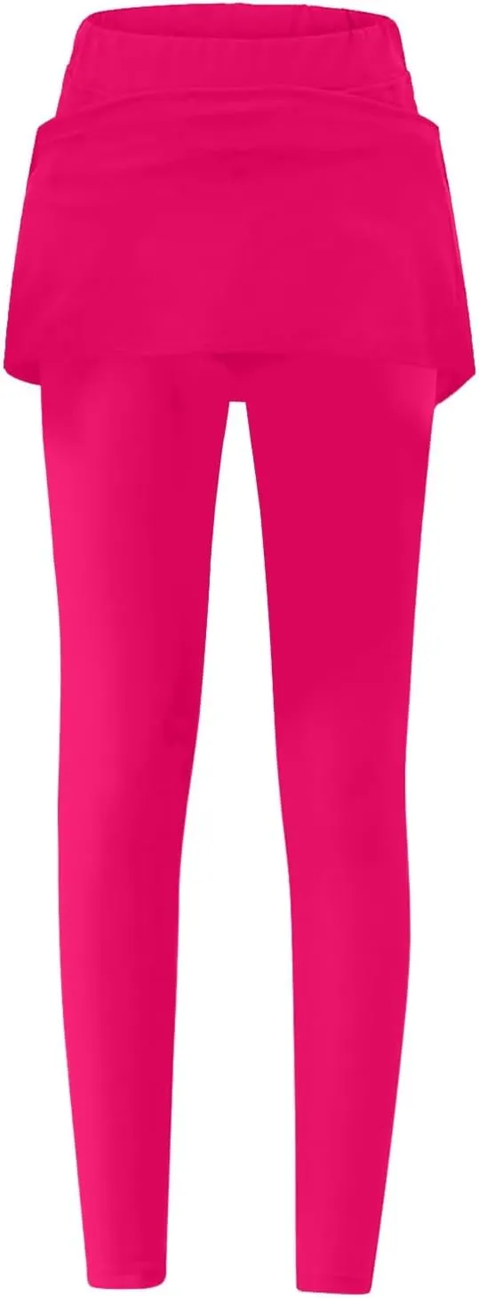 Women's Sports Skirted Leggings Yoga Skirts Spandex Tights Athletic Tennis Skorts Gym Active Running Bottoms Skirts