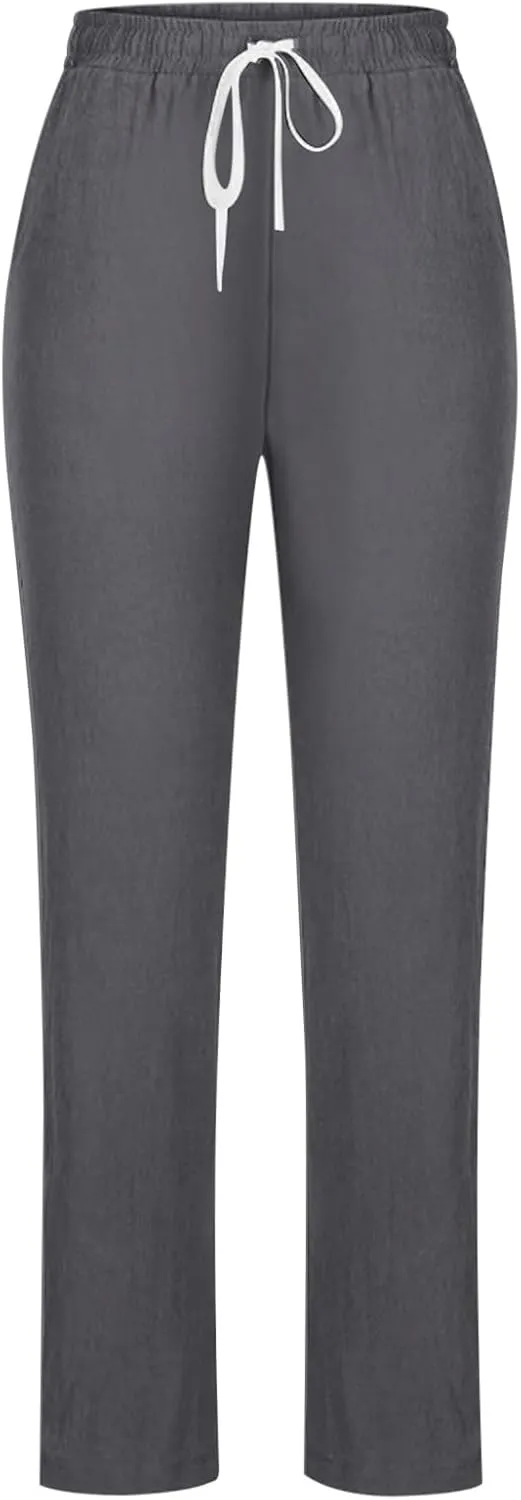 Women's Stretchy Wide Leg Palazzo Winter Flowy Yoga Slacks with Pockets Flare Leggings High Waisted