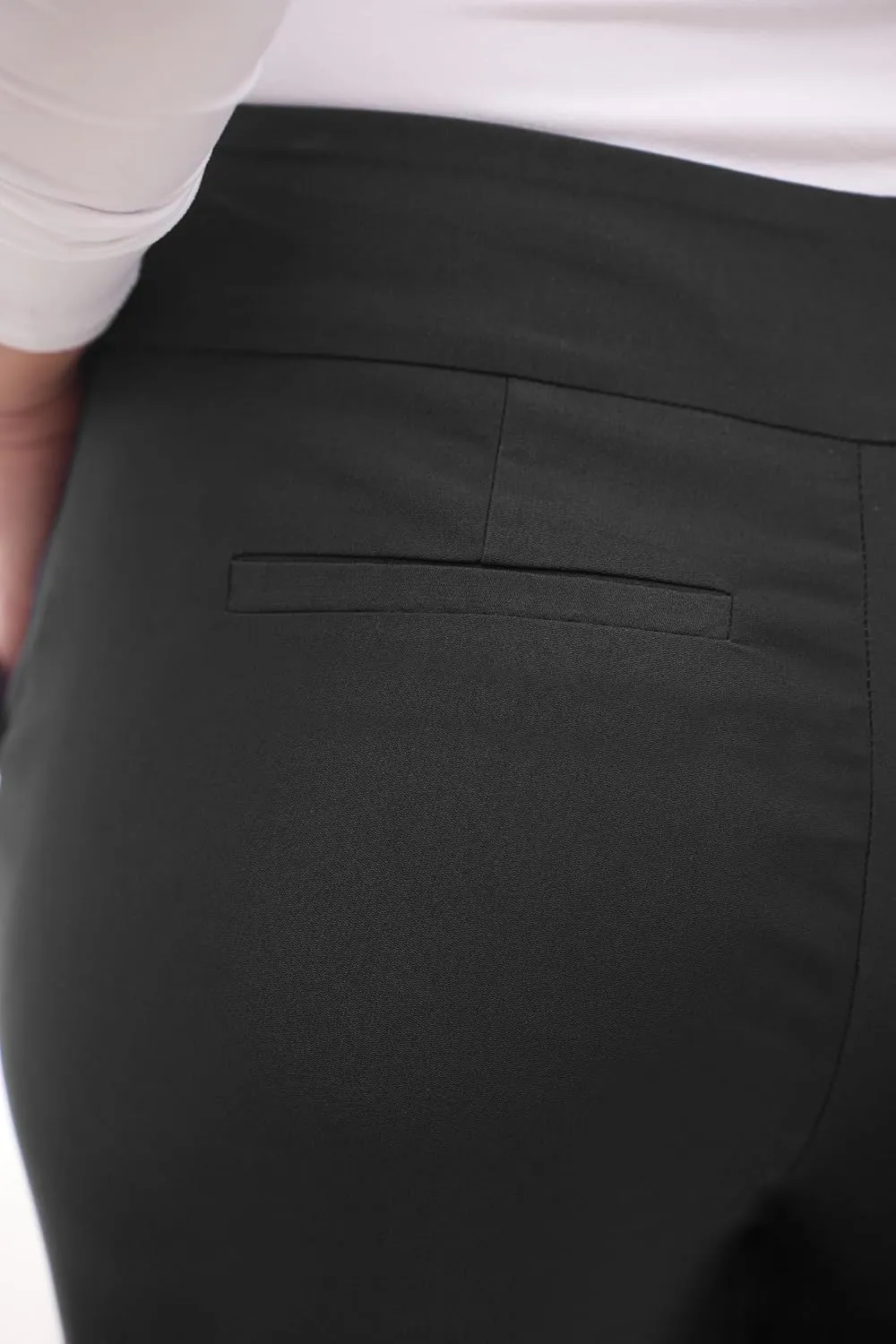 Women's Stretchy Wide Leg Pull-On Dress Pants with Pockets