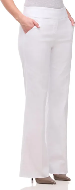 Women's Stretchy Wide Leg Pull-On Dress Pants with Pockets