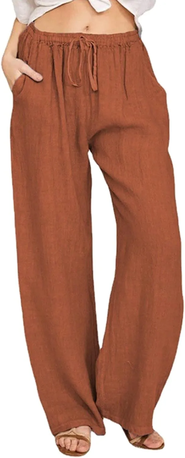 Womens Wide Leg Sweatpants Winter Corduroy Outfits Pants with Pockets Flare Leggings High Waisted