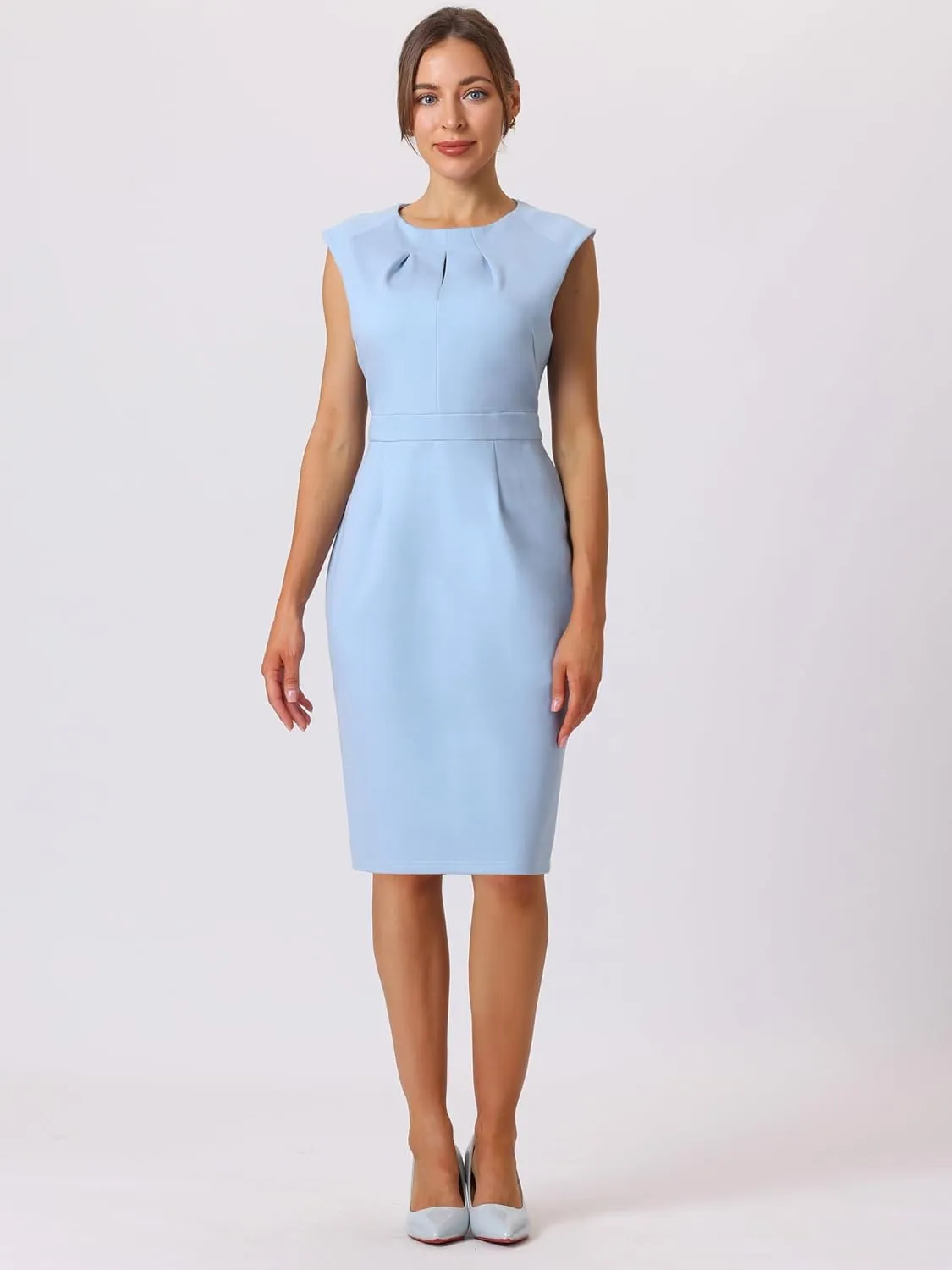 Women's Work Pencil Dresses Sleeveless Professional Business Sheath Dress