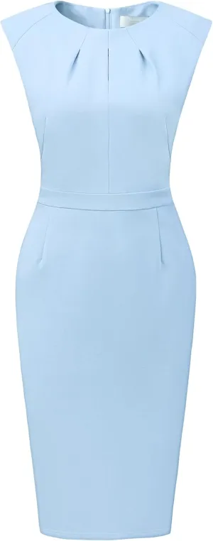 Women's Work Pencil Dresses Sleeveless Professional Business Sheath Dress