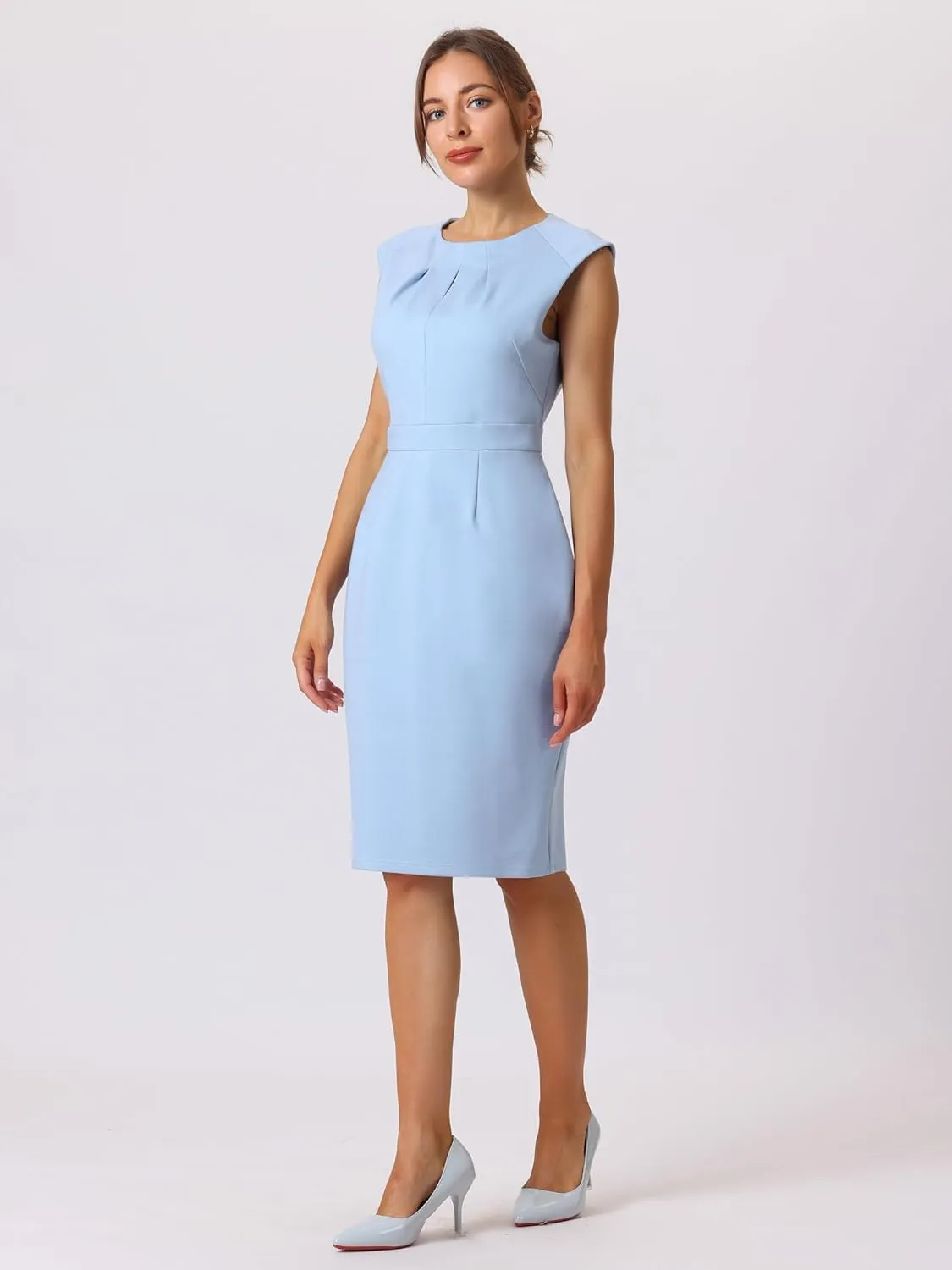 Women's Work Pencil Dresses Sleeveless Professional Business Sheath Dress