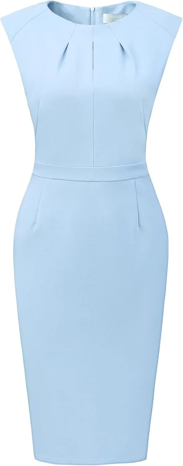 Women's Work Pencil Dresses Sleeveless Professional Business Sheath Dress