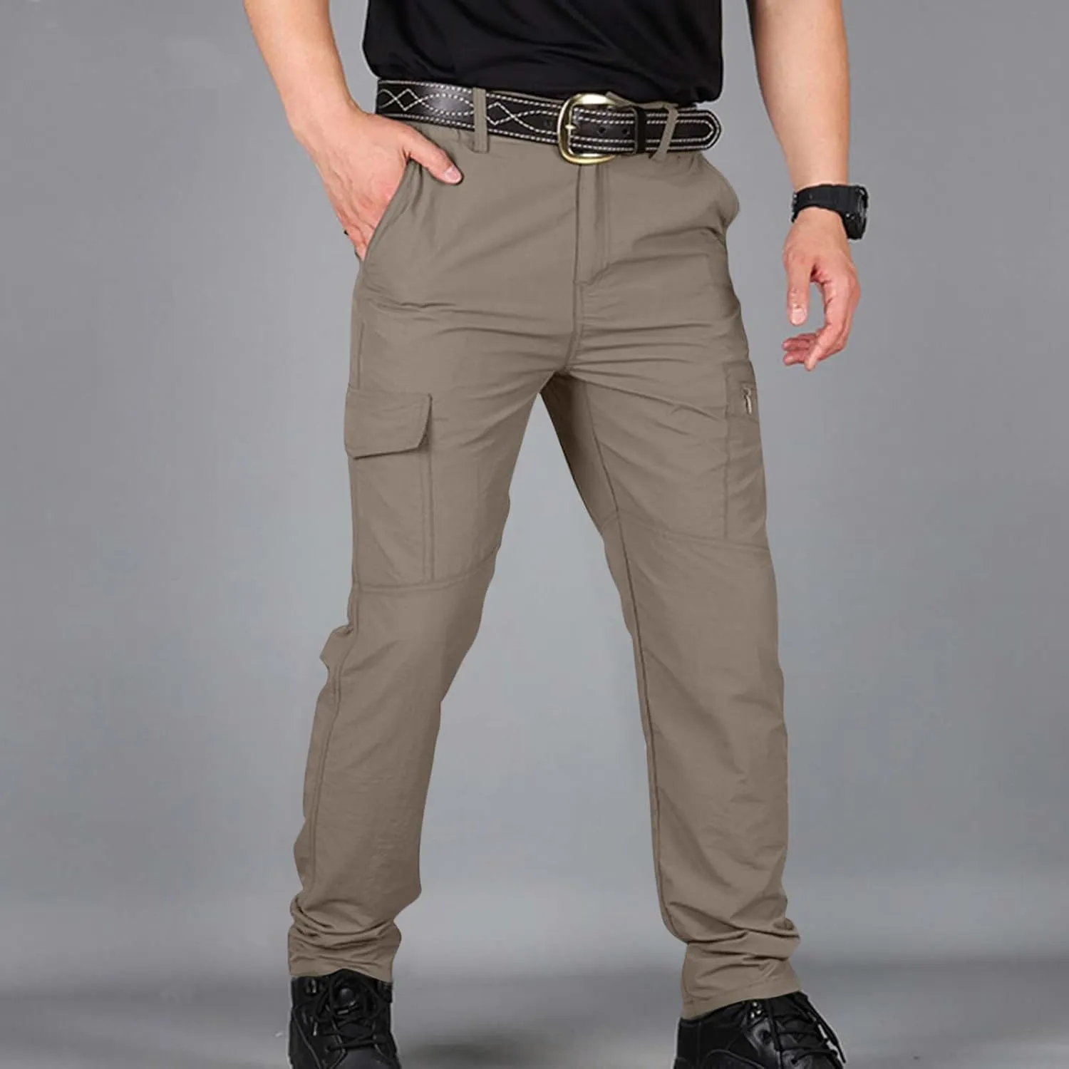 Work Pants for Men Tactic Hiking Waterproof Cargo Pants for Men Relaxed Fit Riptop Lightweight Outdoor Trousers